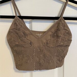 Free People Brown Crop Top